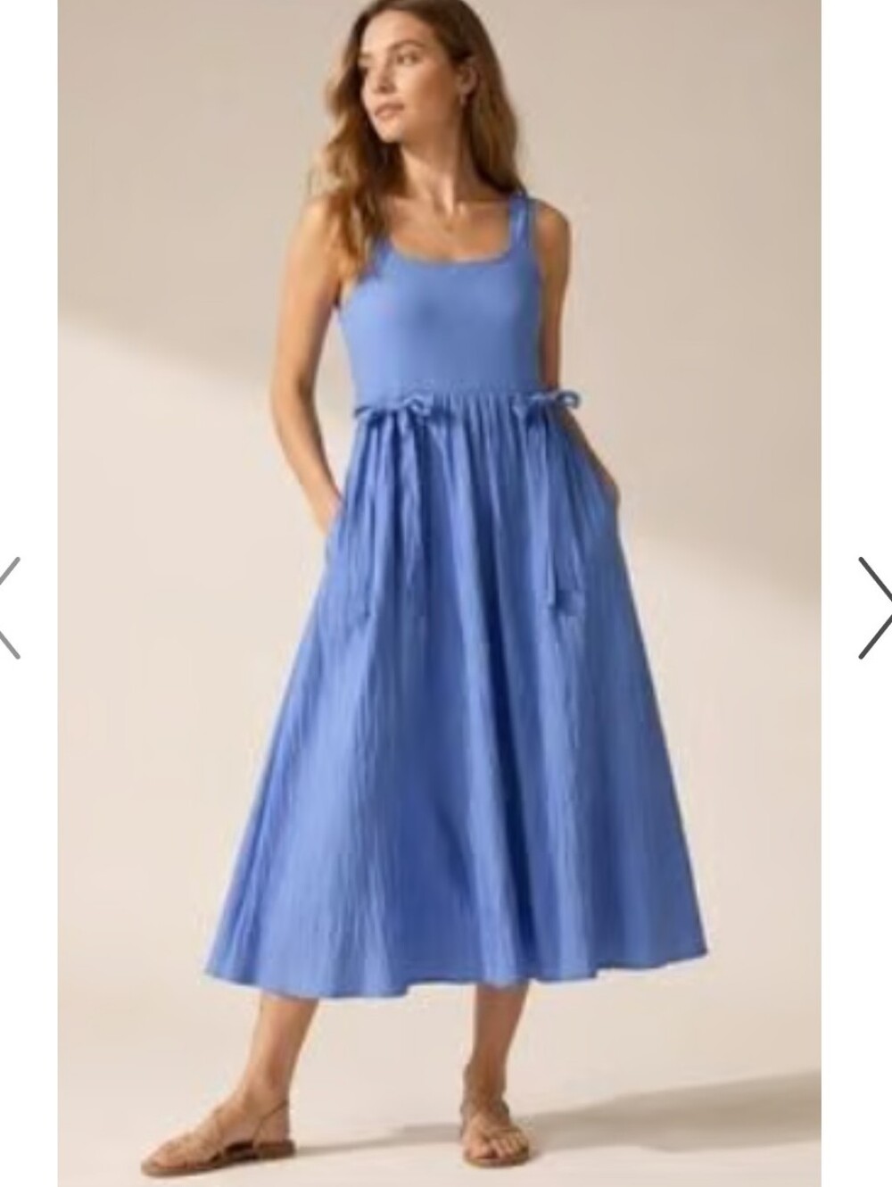 aerie Blue Sleeveless Midi Dress